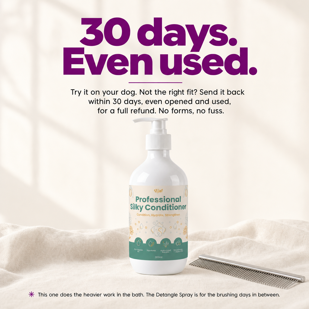 30 days money-back, even used. Bjaf Professional Silky Conditioner.