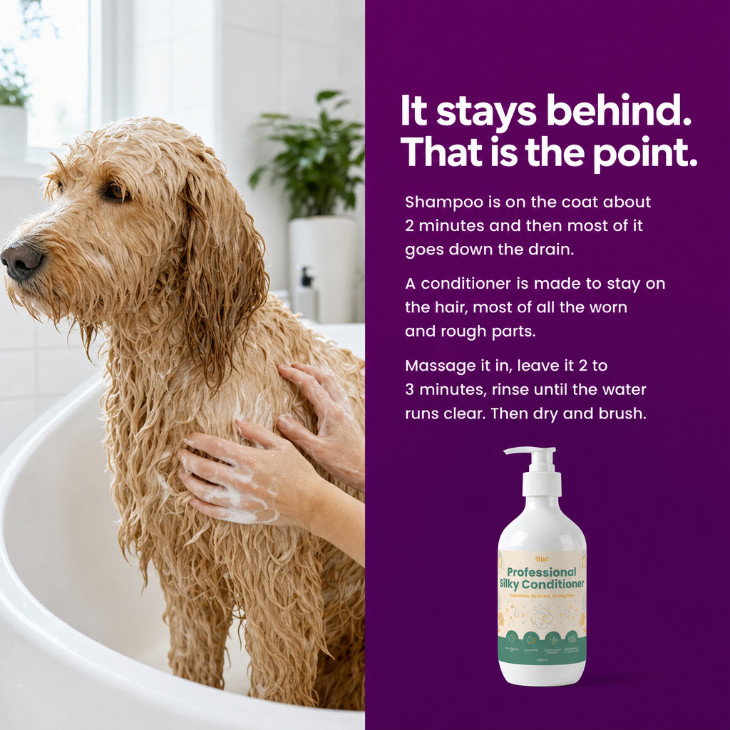It stays behind, that is the point. How to use Bjaf Silky Conditioner in the bath.
