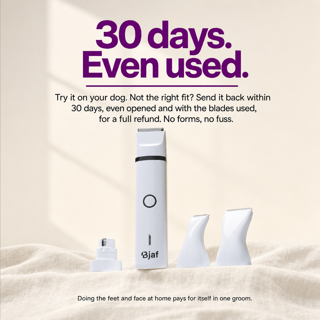 30 days money-back, even used. Bjaf 2in1 Paw Clipper.