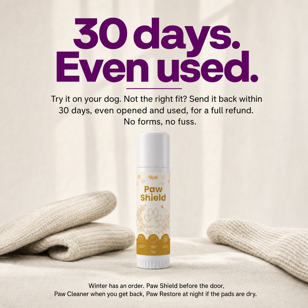 30 days money-back, even used. Bjaf Paw Shield.