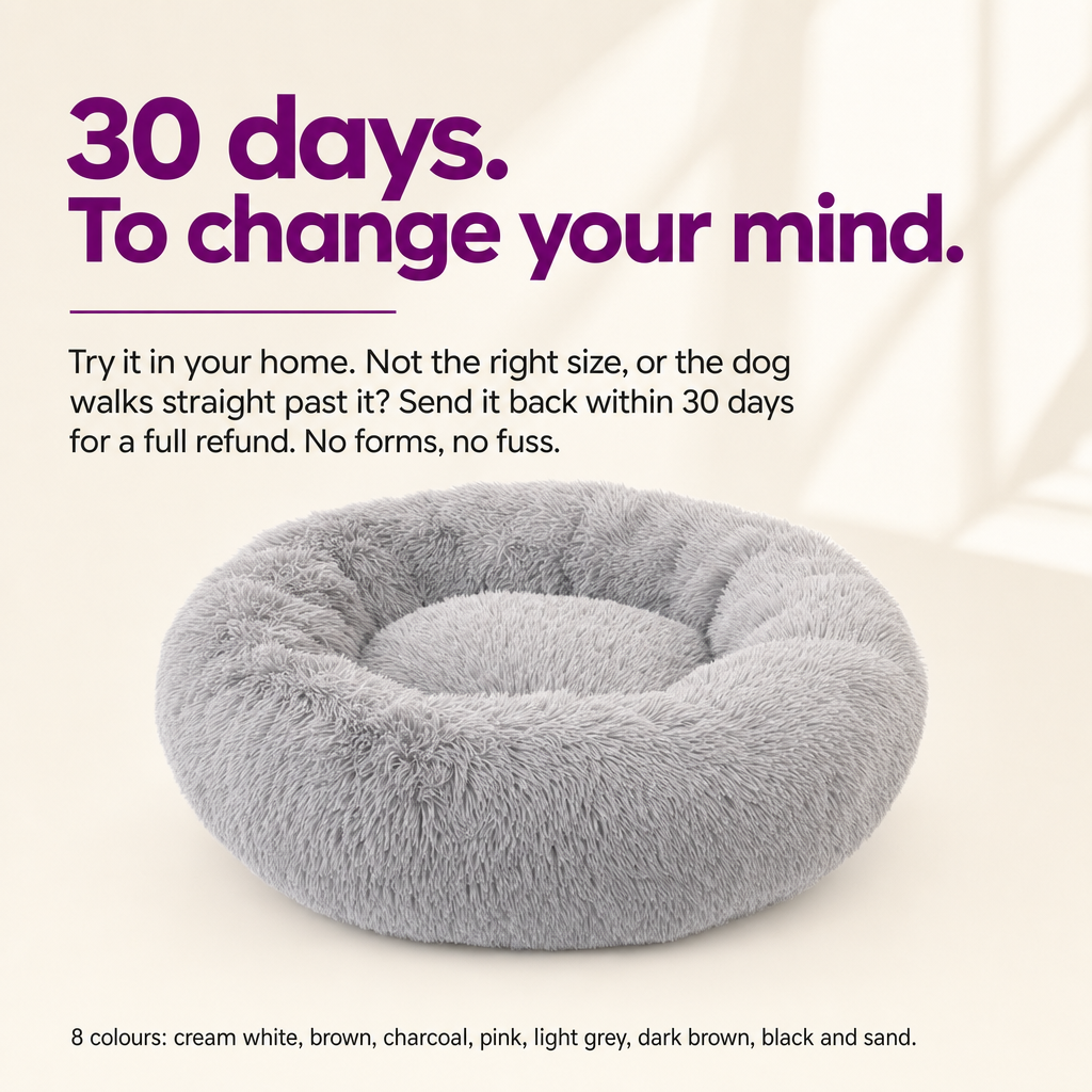 30 days to change your mind. Bjaf Donut Dog Bed in 8 colours.
