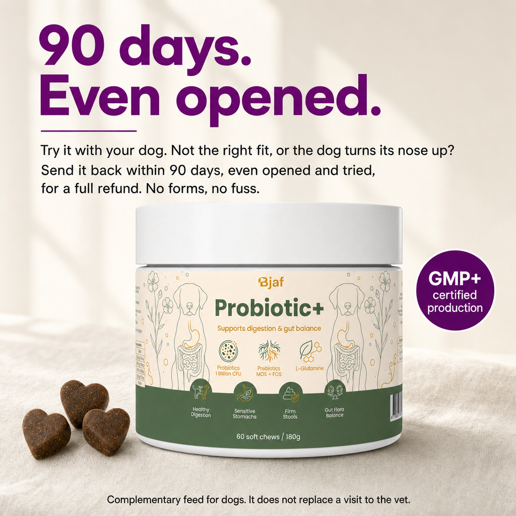 90 days money-back guarantee, even opened. GMP+ certified production.