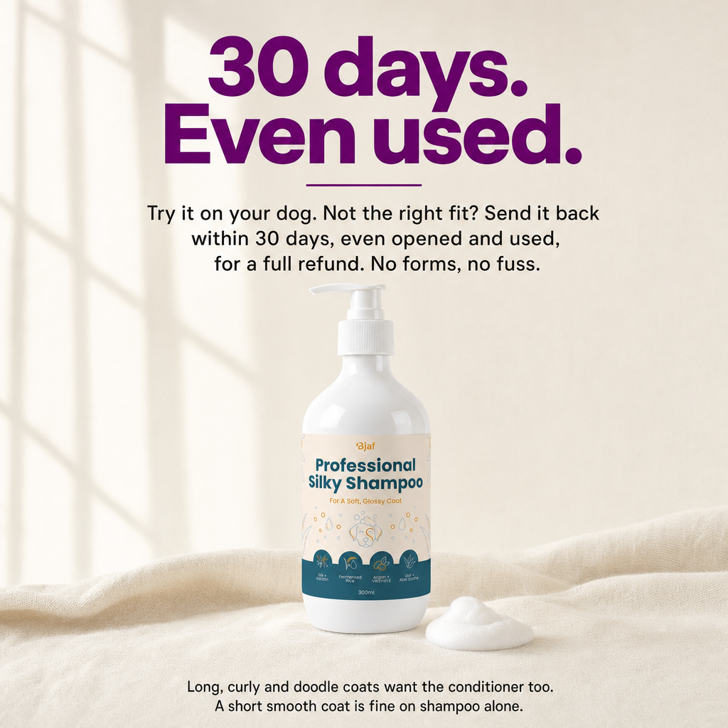30 days money-back, even used. Bjaf Professional Silky Shampoo.