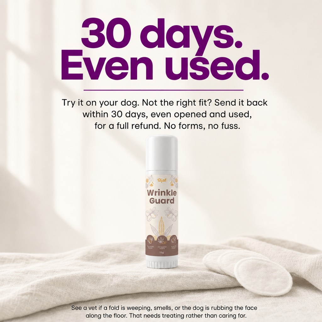 30 days money-back, even used. Bjaf Wrinkle Guard.