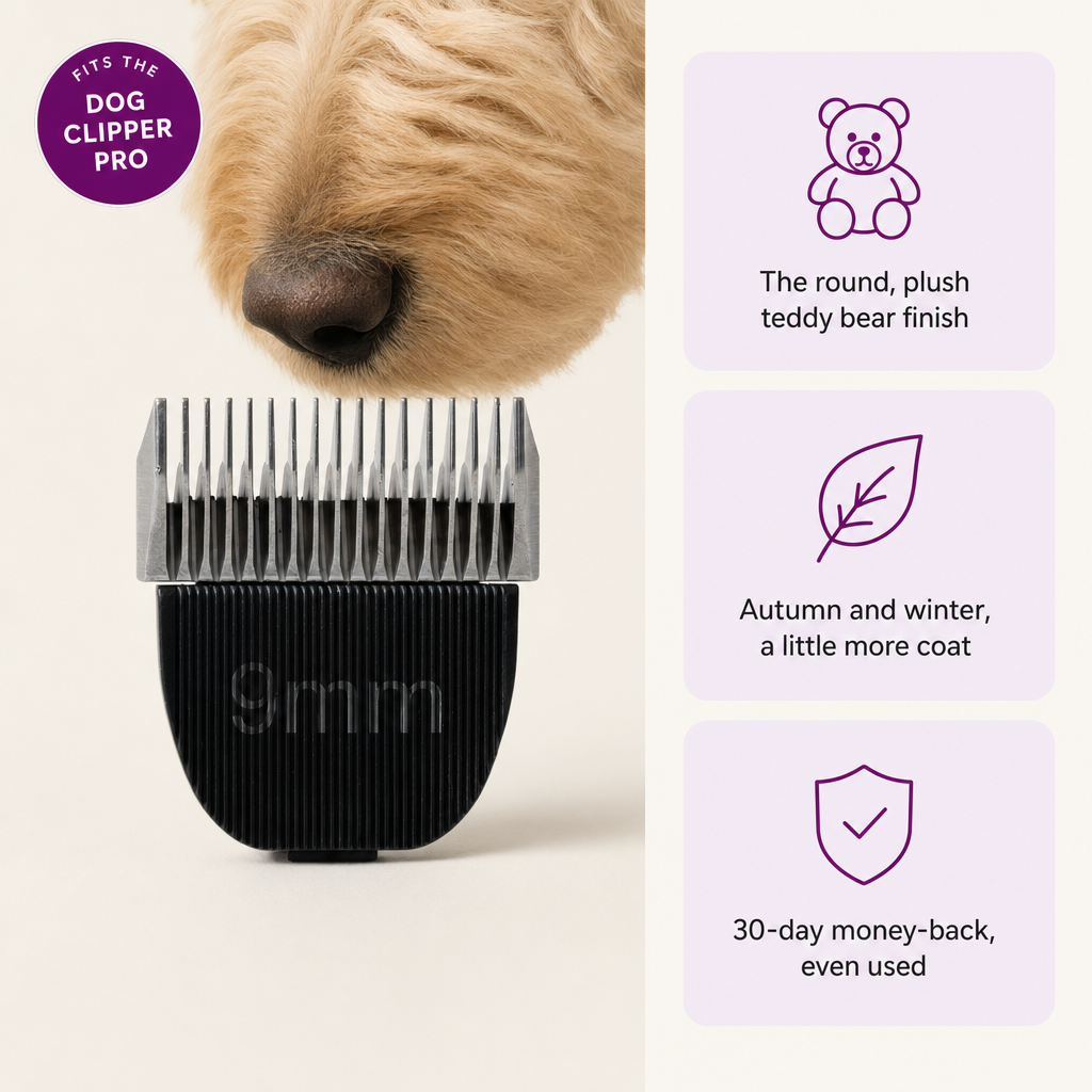 Bjaf 9 mm blade for the Dog Clipper Pro. The round, plush teddy bear finish. Autumn and winter, a little more coat. 30-day money-back even used.