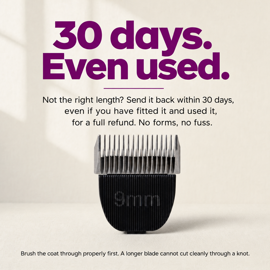 30 days money-back, even used. Bjaf 9 mm blade.